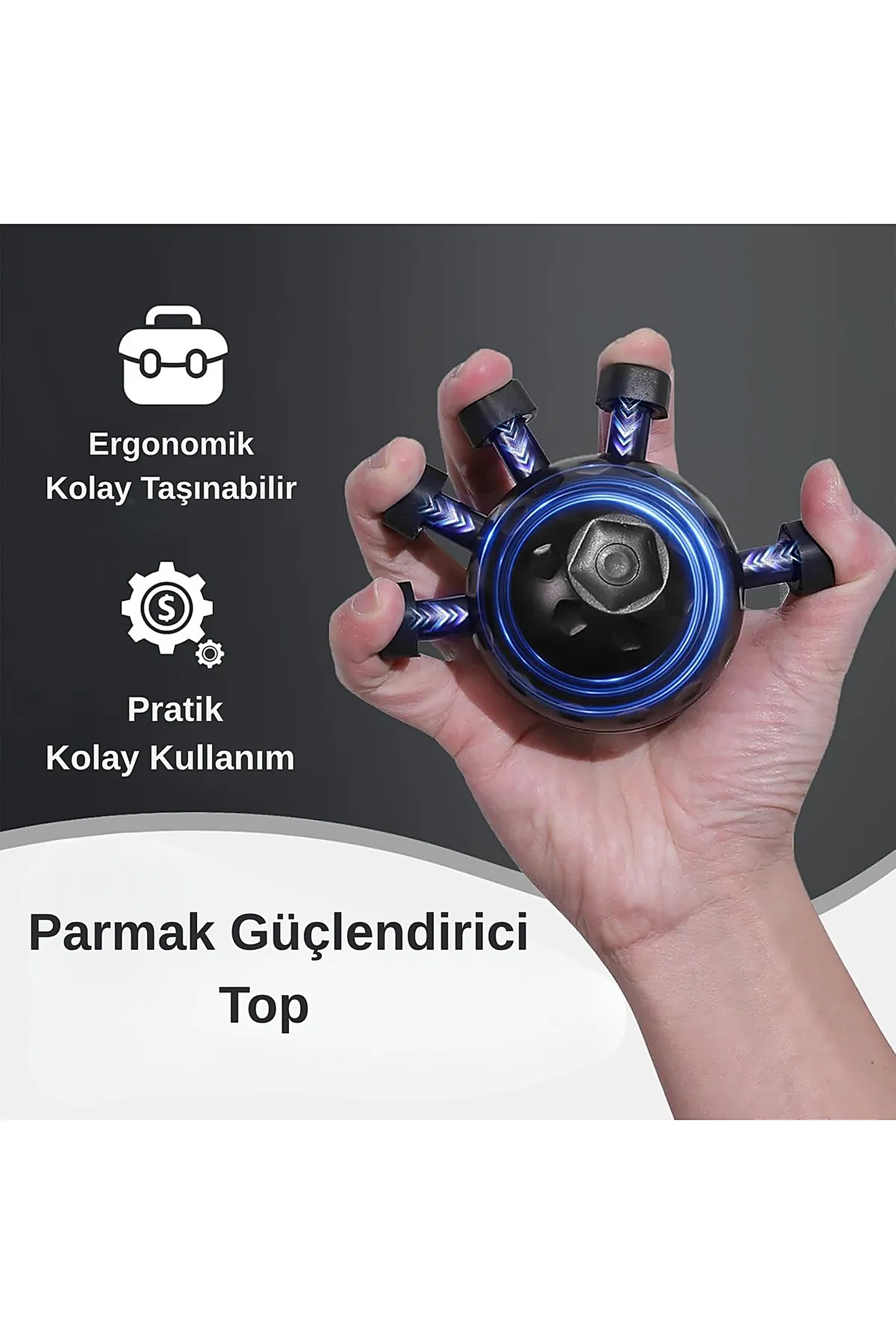 Gripball ergonomik parmak güçlendirici özellikler