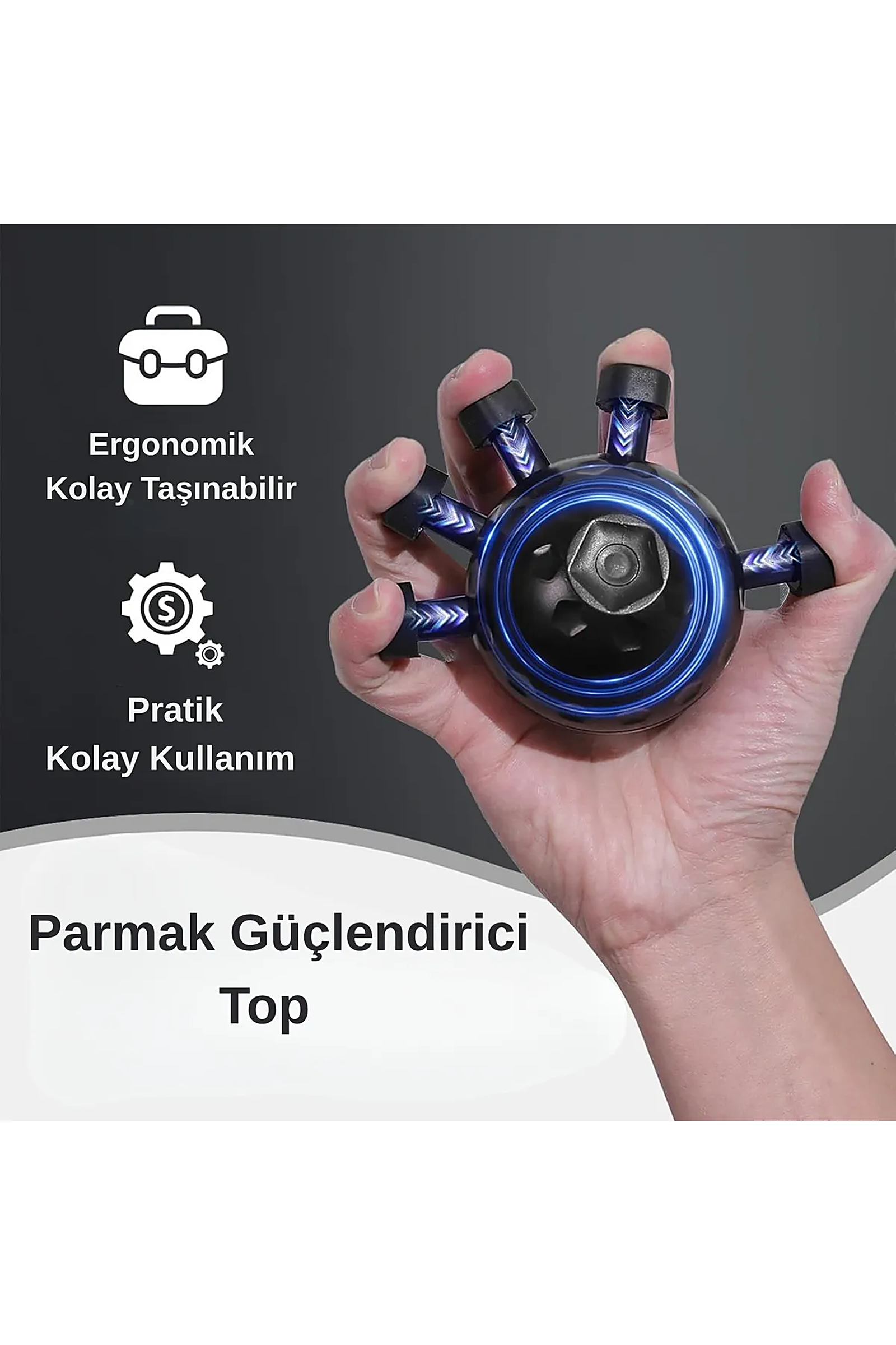 Gripball ergonomik parmak güçlendirici özellikler